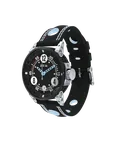 V7-38 Schwarzes Zifferblatt und Himmelblau