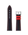 블랙 레더 스트랩 레드 더블 스티칭