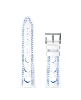 Cinturino hypalon bianco traforato doppia cucitura blu scuro
