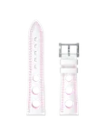 White Hypalon strap with holes, pale pink double stitching