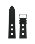 Black Hypalon strap with holes, black double stitching
