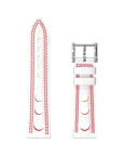White hypalon strap with holes, red double stitching