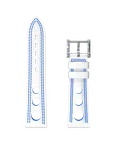 Cinturino hypalon bianco traforato doppia cucitura blu scuro