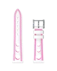 Cinturino hypalon bianco traforato doppia cucitura fucsia