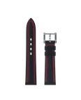 블랙 레더 스트랩 레드 더블 스티칭