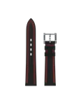 Black Hypalon strap red double stitching