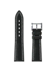 Bracelet Alcantara® noir, double couture blanche